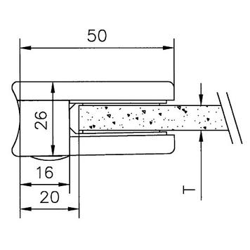 Stezaljka za staklo za montažu na cijevi od 38,1-42,4 mm ø / 6 i 8 mm