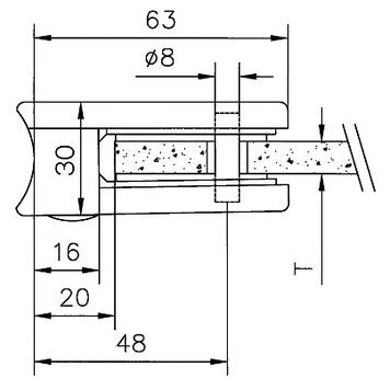 Stezaljka za staklo za montažu na cijevi od 48,3-50,8 mm ø / 6, 8 i 10 mm