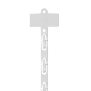Bijela traka s razrezima za vješanje artikala s gornjom pločicom